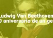 Retrato de Ludwig Van Beethoven sobre fondo amarillo